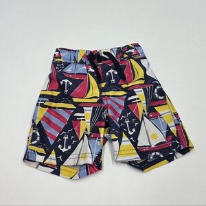 Janie and Jack baby boy sailboat print swim trunks size 6-12 months
